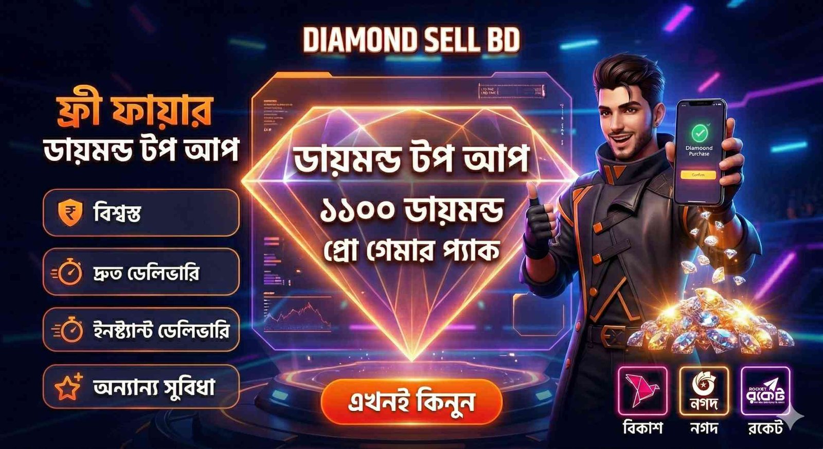 ফ্রি ফায়ার ডায়মন্ড💎 ফ্রি বাংলাদেশ - সবচেয়ে কম দামে ডায়মন্ড টপ আপ গাইডলাইন